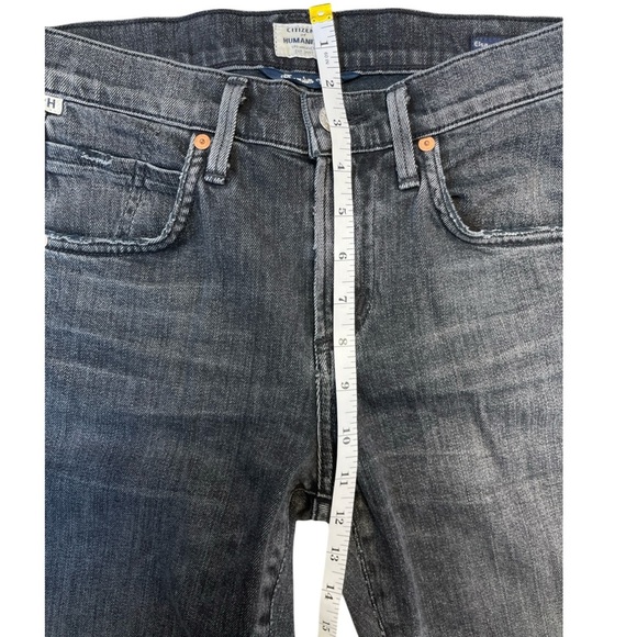 Citizens of Humanity Elsa Mid Rise Slim Crop Jeans Faded Black Wash - Size 24 - Picture 9 of 16